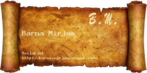Barna Mirjam névjegykártya